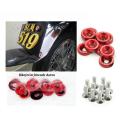 Motorcycle Fancy Bolts with Washer + Nuts10 Pcs Set / Universal Bike Chain Cover Bolts / Number Plate Bolts Set RED. 