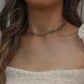 E.B.belle 3 Layers Gold Plating Stainless Steel Anti-allergy Eco-friendly Wide Braided Mesh Chain Gold Choker Necklace For Women. 