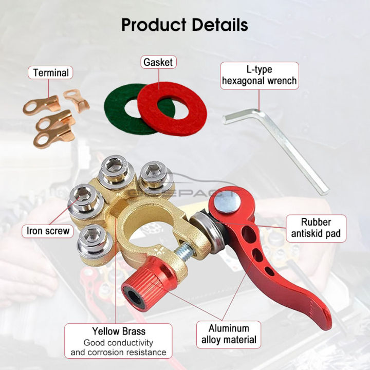 Geepact%202Pcs%20Battery%20Terminals%20Brass%20Car%20Battery%20Connector%20/%20Battery%20Grounding%20Clip%20/%20Battery%20Pile%20Head%20Connector%20Clip%204%20Way%20Terminals%20Quick%20Release%20Car%20Battery%20Connectors%20Pure%20Brass%20-%20Image%204