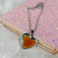 Heart Mood Locket Necklace Color Changing Necklace Temperature Mood Stainless Steel Love Shape Photo Pendant Necklace Jewelry. 