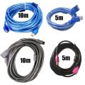 5M/10M USB 2.0 Extension Cable, Male to Female High-Speed Data Transfer, Black. 