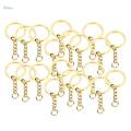 2X 20x Split Key Chain Rings with Chain and Jump Rings Bulk for Crafts Golden. 