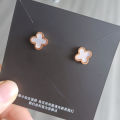 Titanium steel double-sided simple four-leaf clover necklace women's insy tide classic shell pendant network does not fade jewelry. 