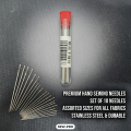 18 Pcs Premium Hand Sewing Needles Set - Durable Stainless Steel Assorted Sizes for All Fabrics - By Quick Cart 99. 