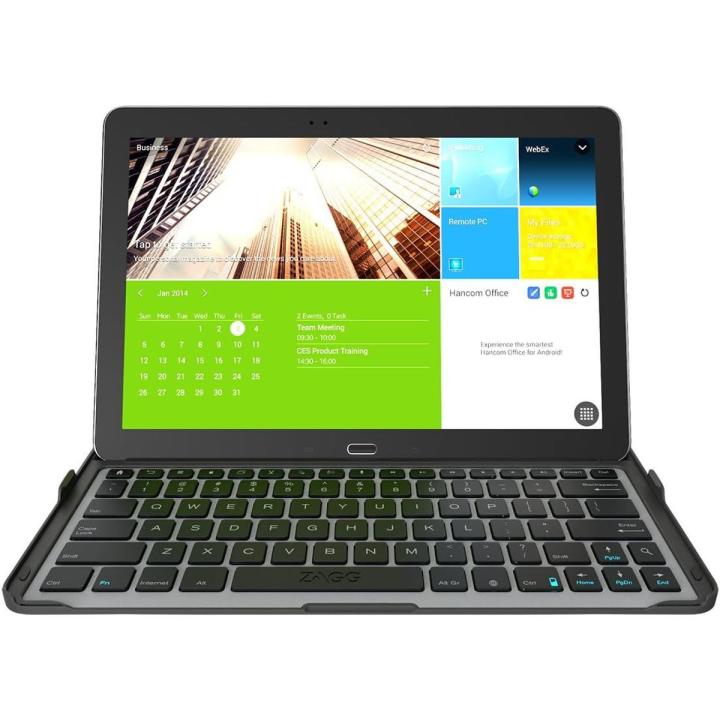 ZAGG Cover-Fit Case with Bluetooth Keyboard for Galaxy Note Pro 12.2" & Galaxy Tab Pro 12.2" – Durable Case with Built-In Stand – Multiple Device Compatibility Pairing For Laptop Android iOS Smart Led (Black)