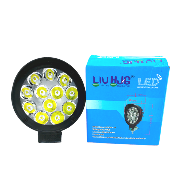 AKE 1-PCS of HJG LED Motorcycle External 12-LED 36w lights Lighting Color Cool White