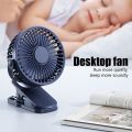 Clip On Mini Fan Portable Desk Fan Rechargeable 1200mAh Battery Operated Fan for Stroller Camping Air Cooling Fan. 