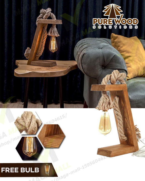 Wooden Table Lamp , Rope table lamp,study table lamp
