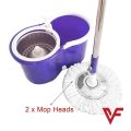 FREE SHIPPING Easy Mob 360 With Steel Spinner and Extra Refill Mop Mop 360 Degree Microfiber Spin Mob Home Clean Tools Steel Spin Bucket Mops and Mop Refill RANDOM COLOR. 