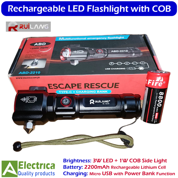 Multi-Functional%20Rechargeable%20LED%20Flashlight%20RL-2210%20%7C%203W%20LED%20Torch%20with%20Side%20Light,%20Power%20Bank,%20Safety%20Hammer,%20USB%20Charging%20by%20Electrica%20-%20Image%202
