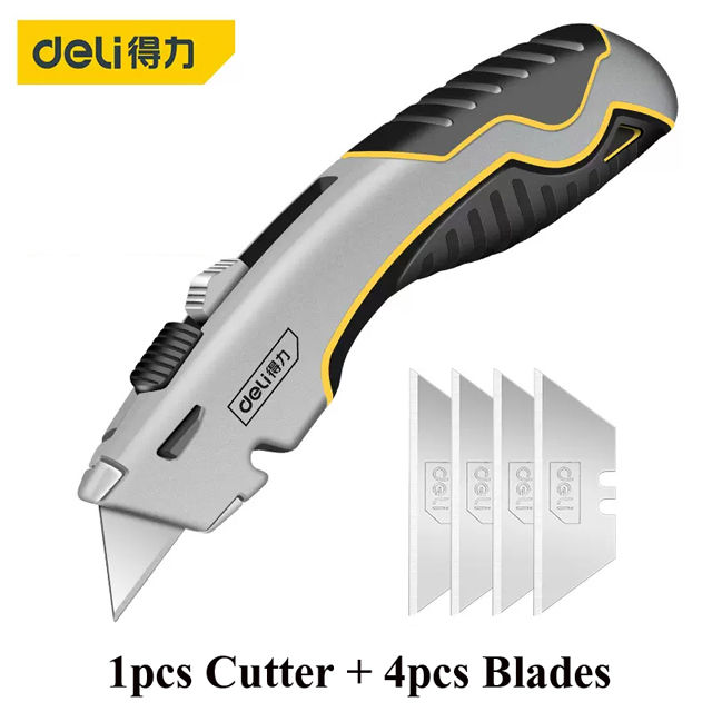 Deli Zinc Alloy Utility Knife, Box Heavy Duty Retractable for Cartons ...