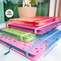 Hard Cover Wallpaper Diary Multicolor Large Size Diary For Girls-Notes & Ideas Gold Foil Details Travel Journal Notepad 180 Pages Notebook-3783. 