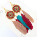 Earring Elegant Delicate Vintage Feather Eardrop for Dressing Room. 
