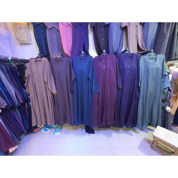front open court style abaya with side pocket