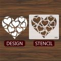 Hearts in Heart Reusable Stencil Airbrush Painting Wall Art DIY Home Decor Scrap booking Album Crafts ID 41. 