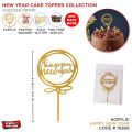 New Year Cake Toppers Collection Acrylic Mirror, Metallic Finish Cupcake, Woden Painted Cake Decoration, Wooden Glitter Cake Toppers, Happy NewYear, New Eve, Naya Saal Mubarak Cake Decorations, Party Supplies PyUDnpGC. 