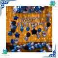 Decent Decoration Theme(Blue Black Silver)-Including Silver happy birthday 13 foil balloons, 45 latex balloons, 4 Foil stars balloons, 2 heart shape foil balloons. 
