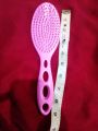 1pcs 9 inch long 4 holes Curve Pink Hair Brush with Wire Bristle for ladies Gents Glide Though Tangles With Ease For All Hair Types For Women, Men, girl and boy Wet And Dry Hair comb. 