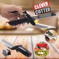 Clever Cutter, Knife with cutting board, Kitchen Multi clever cutter scissor  New Multifunction Stainless Steel Kitchen Smart Cutter 2 In 1 Vegetable Clever Scissors Cutter Kitchen Food Cutter. 