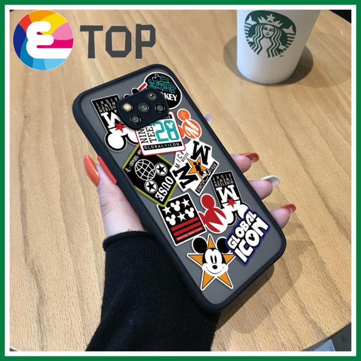 【ETOP】 For Xiaomi Poco X3 NFC Creative   AIR TICKET Mickey Mouse For Boys Girls Poster Transparent Shockproof Phone Casing Full Cover Camera Protect Handphone Case