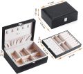 Two layer Jewelry organizer Box (Imported) - Women Display Storage Case Large PU Leather Jewelry Holder with Lock for Earring Ring Necklace Bracelet. 
