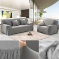 Grey 7 Seater Fitted Sofa Cover (3+2+1+1) (Jumbo size). 