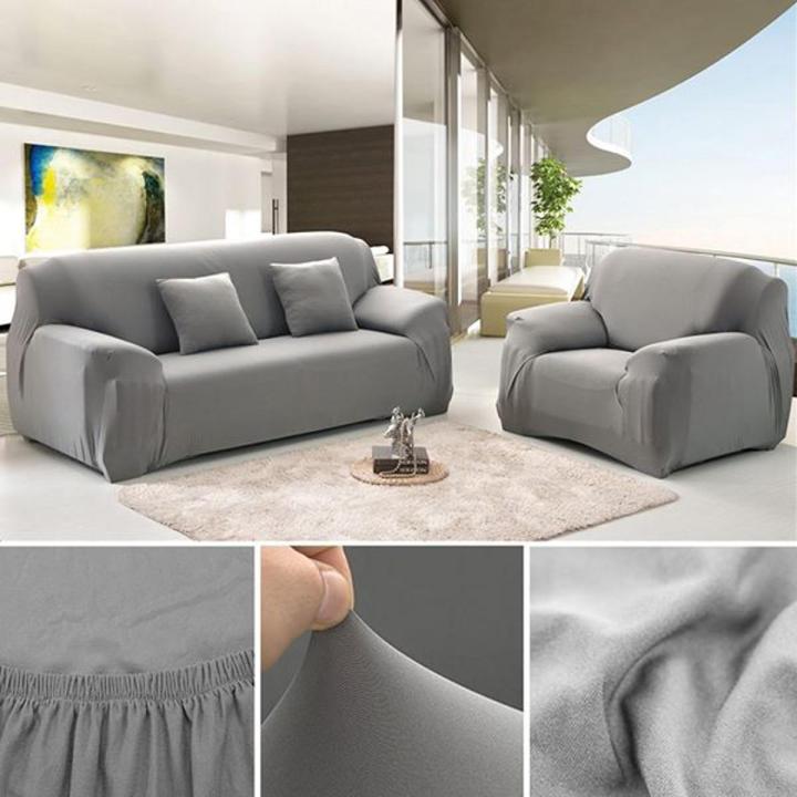 Grey 7 Seater Fitted Sofa Cover (3+2+1+1) (Jumbo size)