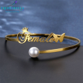 Elevate His Style with a Customized Golden Stainless Steel Pearl Bangle - Engraved Name or Message - A Thoughtful and Stylish Gift Choice - Order Now on Daraz Pakistan. 