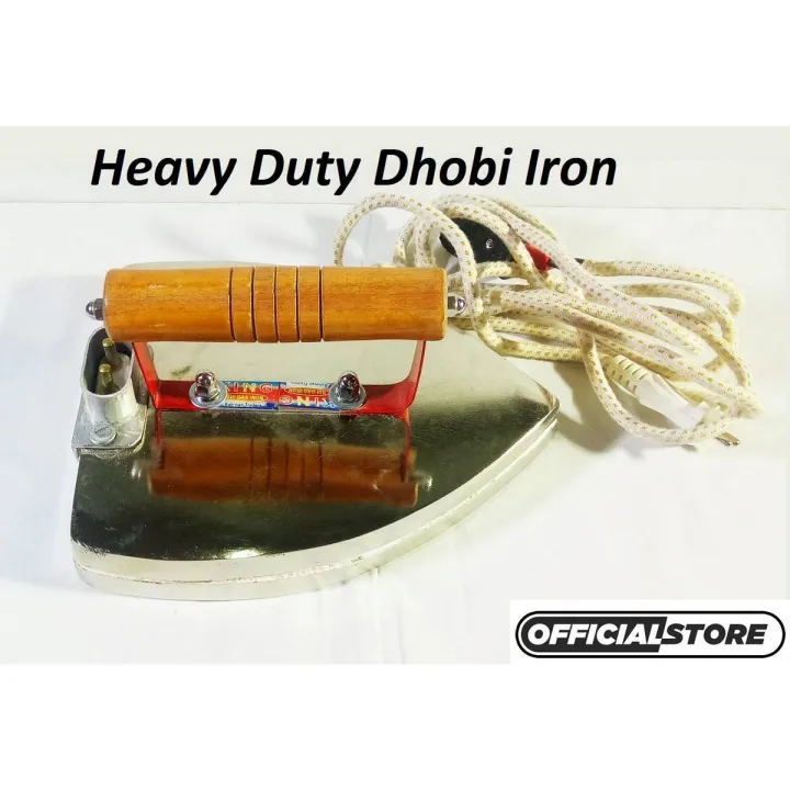 Heavy Duty Electric Dhobi Iron Best Quality Dry Iron Press Clothes Easily + Free Cable