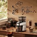 Coffee Cup Pattern Wall Decals Creative Text Wall Sticker Waterproof PVC Wallpaper Self-adhesive Wall Art Cabinet Living Room Decoration for Cafe Coffee Bar Restaurant. 
