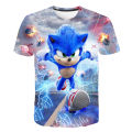 New Yellow Sonic T-shirt Children's Wear Boys' 3D Cartoon Game Super Mario Boys' Clothing Women's T-shirts Girls' Summer Wear. 