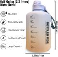 Large Half Gallon Water Bottle/2.2 Litters Motivational Bottles with Time Marker, Leakproof Bpa Free Big Bottle to Remind You Drink More Water, Hydrate in Style. 
