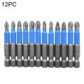 12Pcs Non-slip Magnetic PH1 PH2 PH3 PZ1 PZ2 PZ3 Electric Screwdriver Drill Bit. 