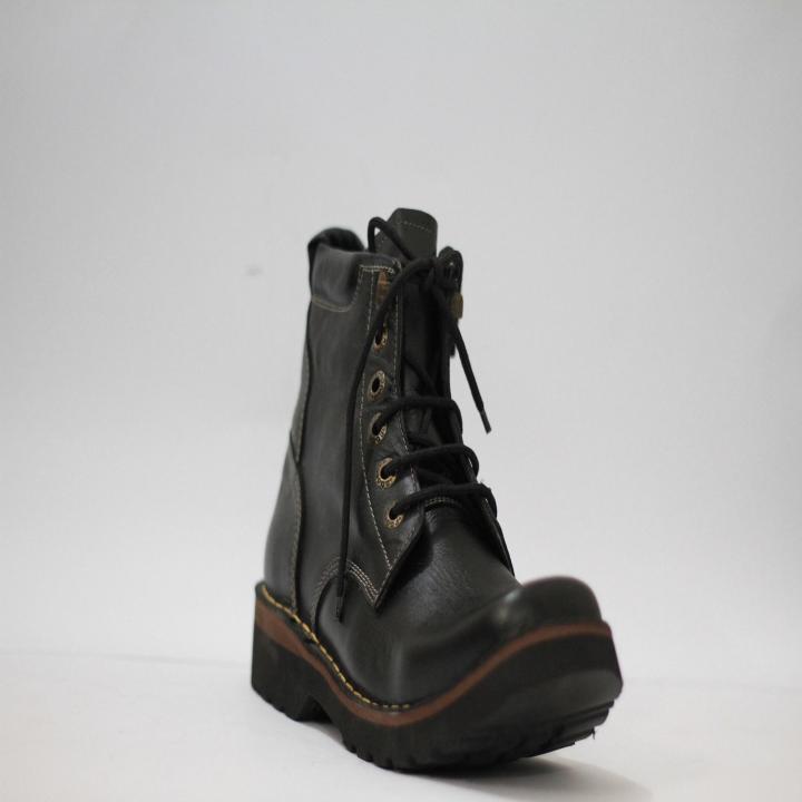 Black Leather Shoes - High Ankle 