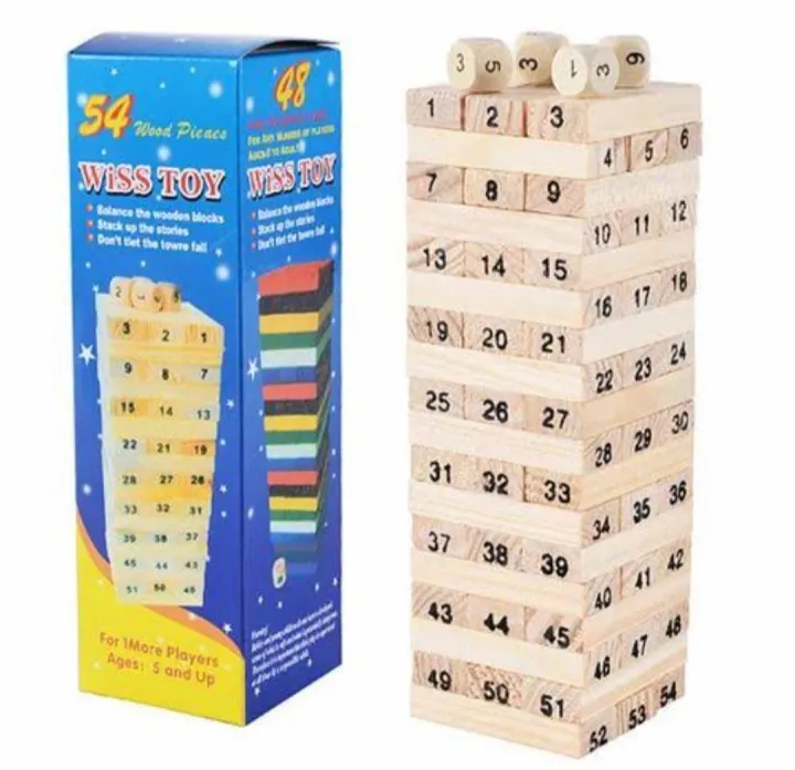 Number%20Jenga%20Wooden%20Stacking%20Game%20for%20Kids%20&%20Adults%20Blocks%2054%20Pieces%20with%20Dice%20-%20Image%202