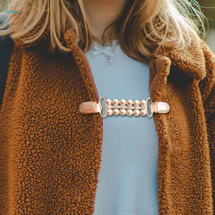 Sweater%20Clips%20Fastener%20Buckle%20Fashion%20Cardigan%20Link%20Chain%20Cardigan%20Clip%20Rose%20Gold%20-%20Image%203