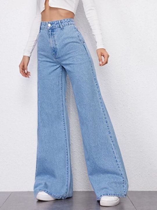 Women%20Light%20Blue%20High%20Waist%20Wide%20Leg%20Denim%20Jeans%20%20Export%20Quality%20%20ZRANZIE%20-%20Image%203