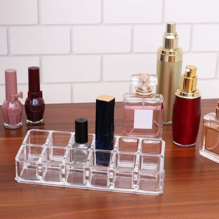 12 Grid Acrylic Lipstick Transparent Organizer Cosmetic Holder Daraz.pk