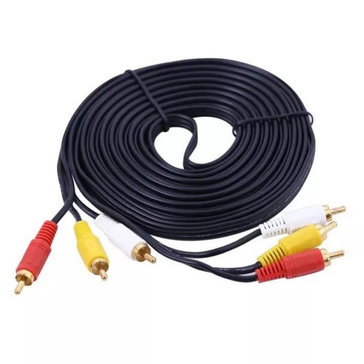 3 R-C-A Composite Male to Male Audio Video AV Cable for DVD TV 5m