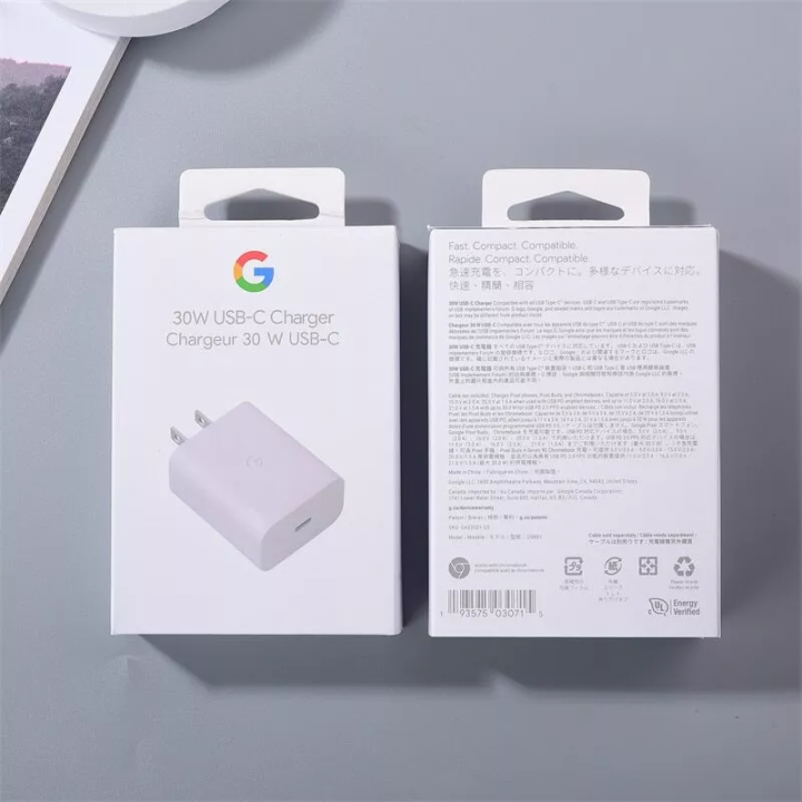 30W Google PD Type-C Fast Charger Adapter with USB-C Cable – Quick ...