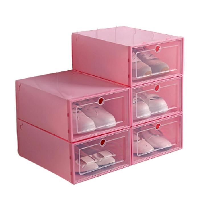 Transparent Stackable Dustproof Flip Type Shoes Storage Container Home Decor