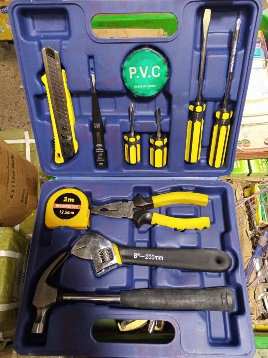 High Quality 12 Piece Set Home Repair Tool Box Kit