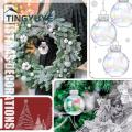Small Santa Figurines Ornament Hooded Transparent Plastic Christmas Ball with Lanyard Festive Xmas Ornament for Party Home Decor Christmas Ball Ornament. 