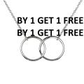 Golden/Silver Elegant Double Ring Necklace/Pendant/Chocker for Girls/Women. 