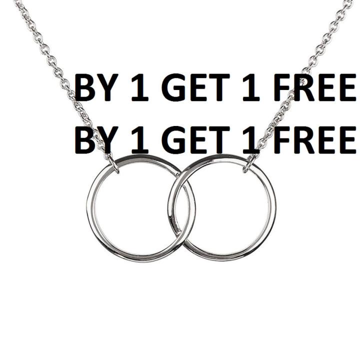 Golden/Silver Elegant Double Ring Necklace/Pendant/Chocker for Girls/Women
