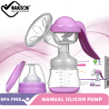 Premium Silicone Massage Pad Manual Milk Breast Pump with baby bottle (Single), Mass Hand Pump for Breastfeeding.. 
