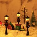 4 Pcs Mini Christmas Lamp Post Train Lamp Miniature Street Lamp Decorative Lights for DIY Dollhouse Village Pathway. 