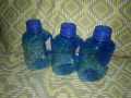 3 Small Size Water Bottles Each 750ml Transparent Plastic (Multicolours). 