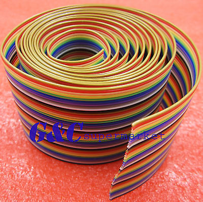 【All Of Me】1M 3.3ft 40 Way Flat Color Rainbow Ribbon IDC Cable Rainbow Cable