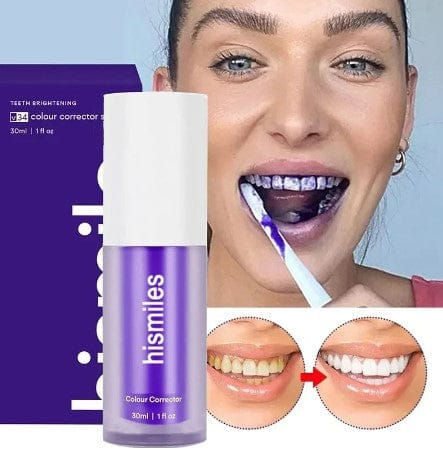 Hismile Toothpaste - Hi Smile Purple Color Corrector Whitening Toothpaste - Hismile V34 Colour Corrector - Teeth Cleaner for Brighter Smile